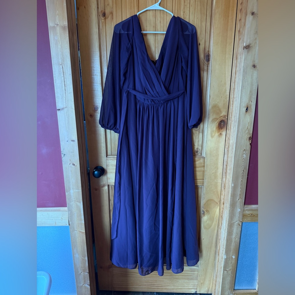 David’s Bridal Celebrate Bridesmaid Dress Size 18, Deep Purple, Evening Gown